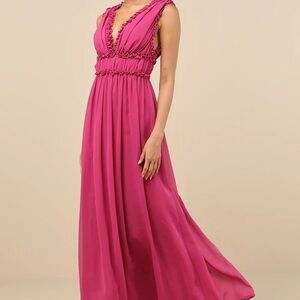 Lulu's Berry Pink Maxi Dress | NWT